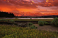 Sunset at Donner Camp. The mountains in the background still have sunlight on them while the meadow has already fallen into the shadow of the mountains to the west. North of Truckee. Donner Camp, CA. 'Nikon F100 35mm SLR' (Click for larger view)