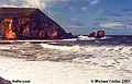 Overlooking the breaking waves of the Pacific Ocean. Pacifica, CA. 'Minolta X700 35mm SLR' (Click for larger view)