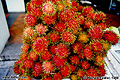 This unusual looking fruit called rambutan was being sold on the street in the China Town section of Singapore. I did not know the name of the fruit until Soo-Khim of Singapore was nice enough to drop me an email message giving me more information. Soo-Khim says, 'The fruit has translucent and sweet flesh'. 'Minolta X-700 35mm SLR' (Click for larger view)