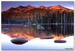 Wright's Lake at sunset (Click for larger view)