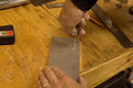 Center punching where holes will be drilled. (Click for larger view)