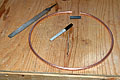 Copper loop after being bent into a circular shape. (Click for larger view)
