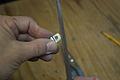 Step 6 of makeing a ground clamp - cleaning up the rough edges (Click for larger view)